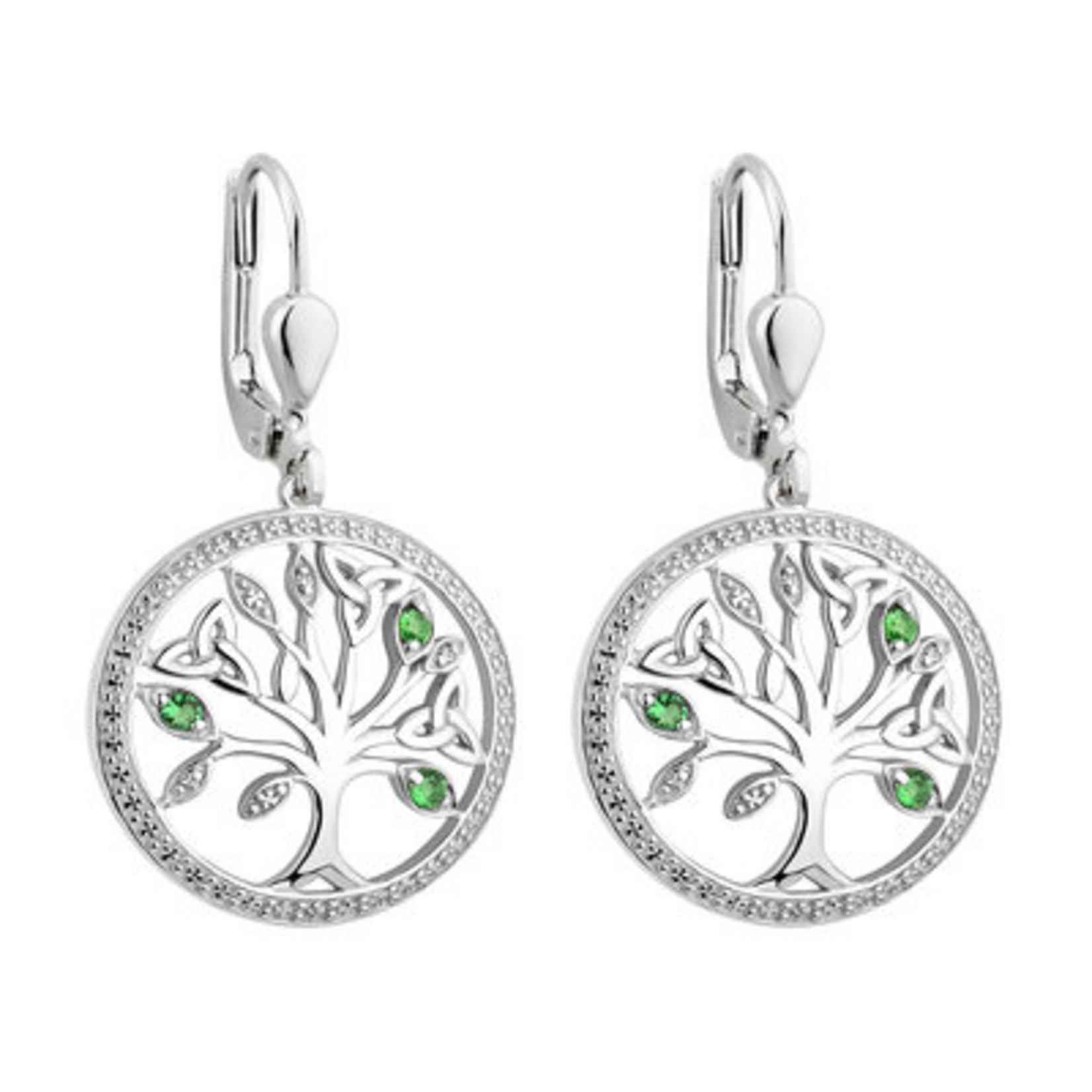 EARRINGS SOLVAR STERLING CRYSTAL ILLUSION TREE of LIFE EARRINGS