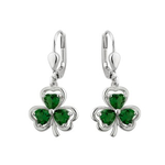 EARRINGS SOLVAR EARRINGS SHAMROCK with GREEN STONES
