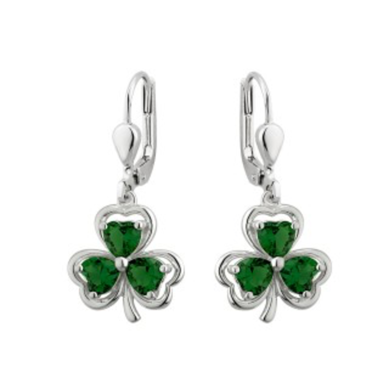EARRINGS SOLVAR EARRINGS SHAMROCK with GREEN STONES