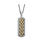MENS JEWELRY SOLVAR CELTIC MAN STERLING & 10K HEAVY CELTIC KNOT PENDANT
