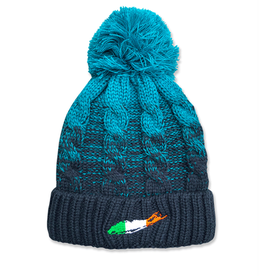 ACCESSORIES CARLETON LI TEAL OMBRE POM BEANIE