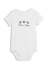 BABY CLOTHES "WEE ONE" ONESIE with RUFFLES