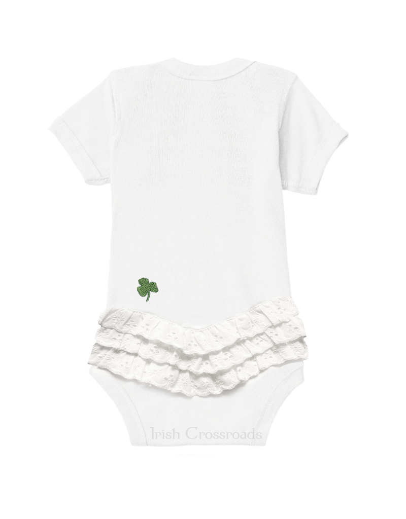 BABY CLOTHES CLEARANCE: "WEE ONE" ONESIE with RUFFLES :FINAL SALE