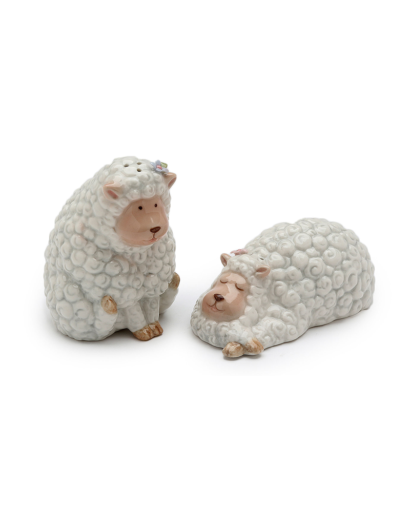 KITCHEN & ACCESSORIES CLEARANCE - CURLY SHEEP SALT & PEPPER SET - FINAL SALE