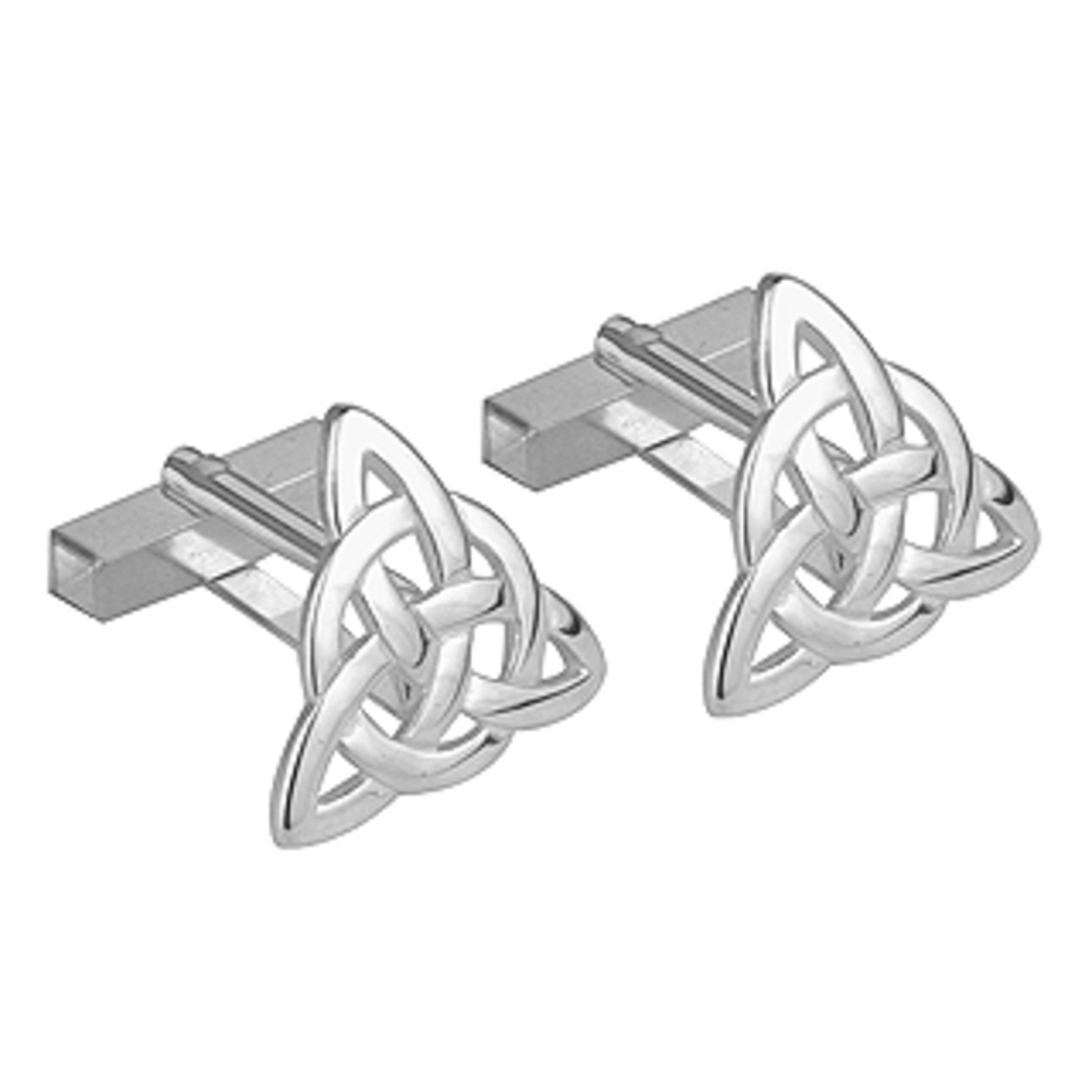 MENS JEWELRY SOLVAR RHODIUM PLATE CIRCLE-TRINITY CUFFLINKS