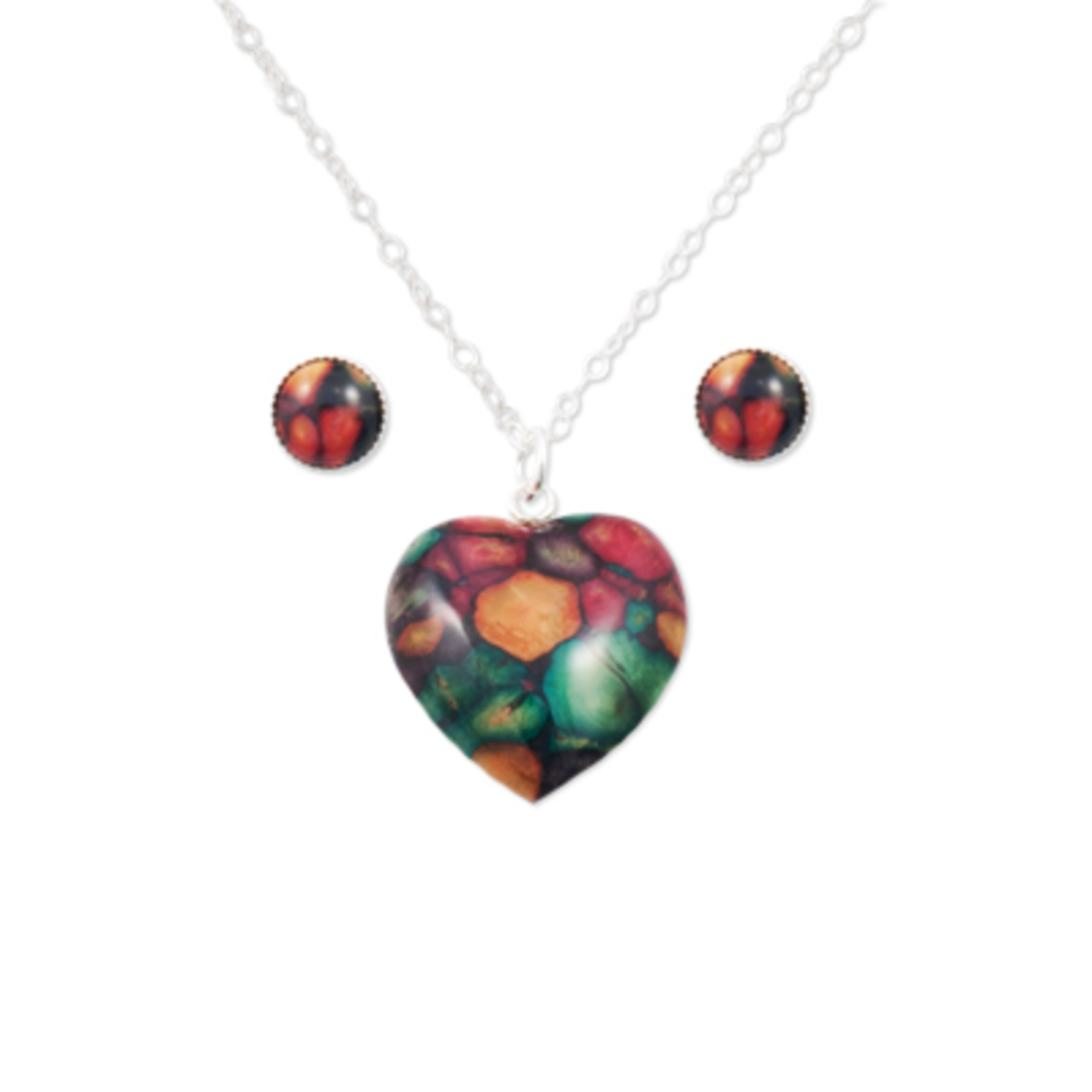 HEATHERGEMS HEATHERGEM HEART EARRINGS & PENDANT SET