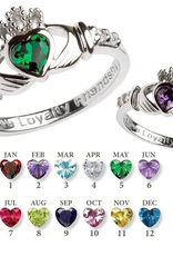 RINGS SHANORE STERLING BIRTHSTONE CLADDAGH RING - MARCH