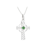 PENDANTS & NECKLACES ACARA SILVER SML CROSS PENDANT with STONE