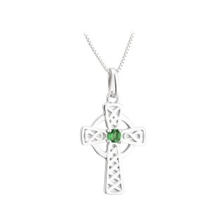 PENDANTS & NECKLACES ACARA SILVER SML CROSS PENDANT with STONE