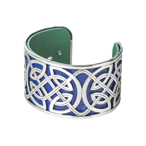 cuff bracelets SOLVAR WIDE SILVER TONE CELTIC CUFF BANGLE - Irish Crossroads