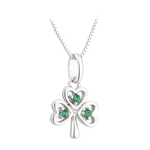 PENDANTS & NECKLACES ACARA SILVER SHAMROCK PENDANT with STONES