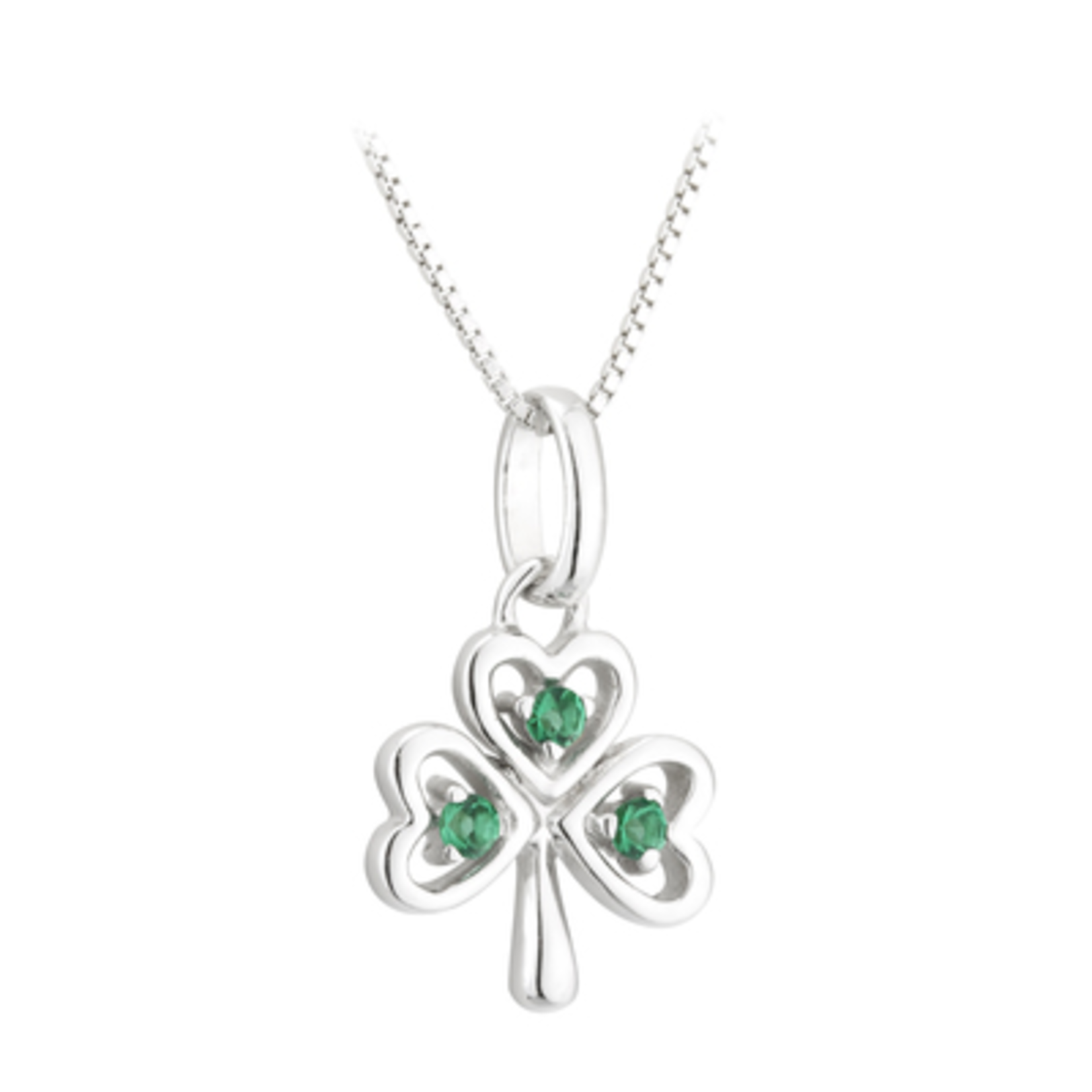 PENDANTS & NECKLACES ACARA SILVER SHAMROCK PENDANT with STONES