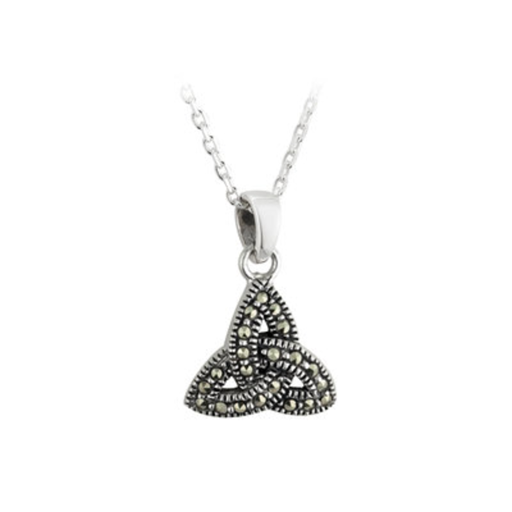 PENDANTS & NECKLACES SOLVAR STERLING & MARCASITE TRINITY PENDANT