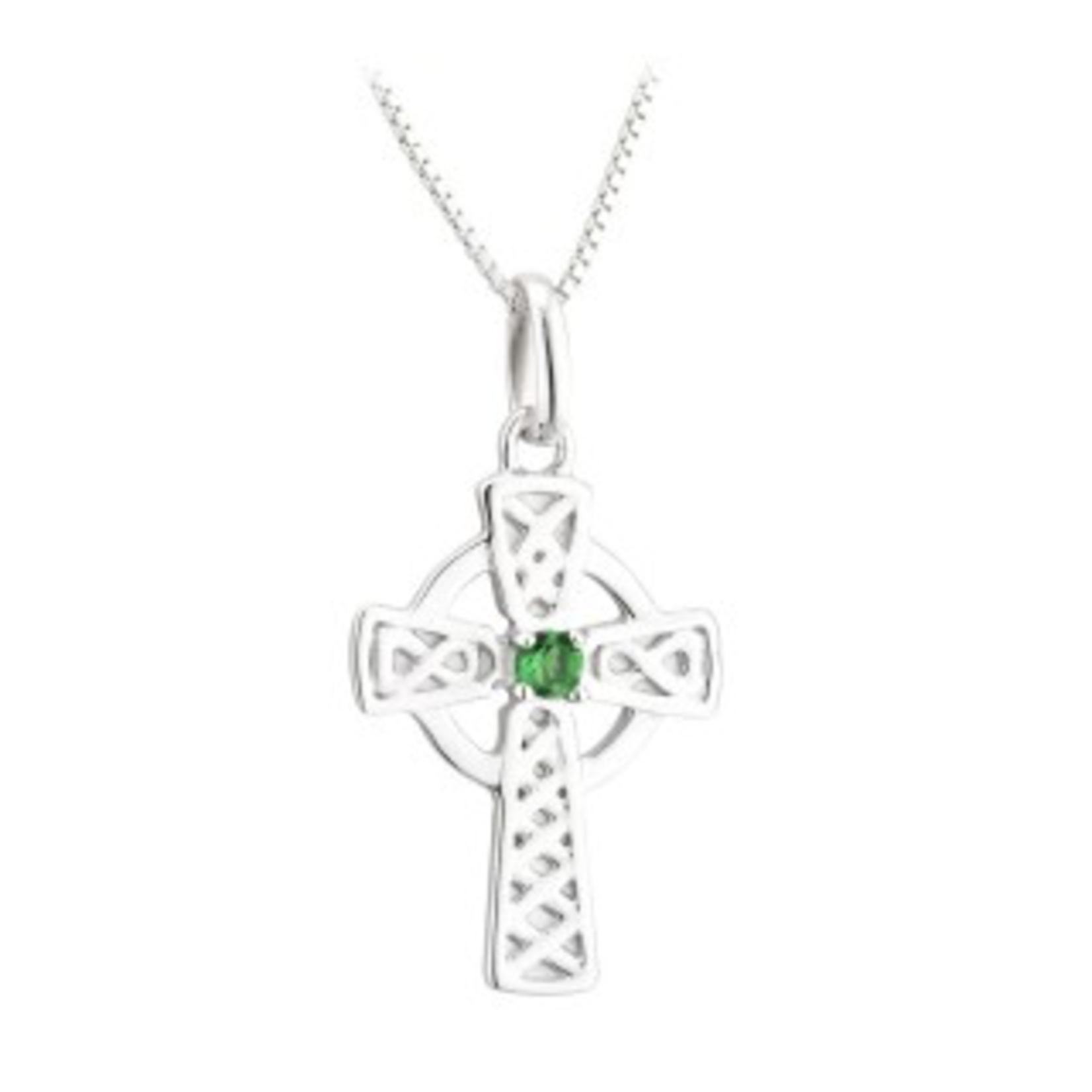 PENDANTS & NECKLACES ACARA SILVER LRG CROSS PENDANT with STONE