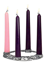 HOLIDAY CELTIC KNOT PEWTER ADVENT WREATH w CANDLES
