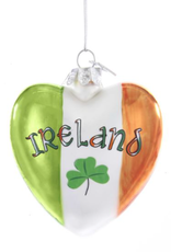 ORNAMENTS IRISH GLASS HEART ORNAMENT