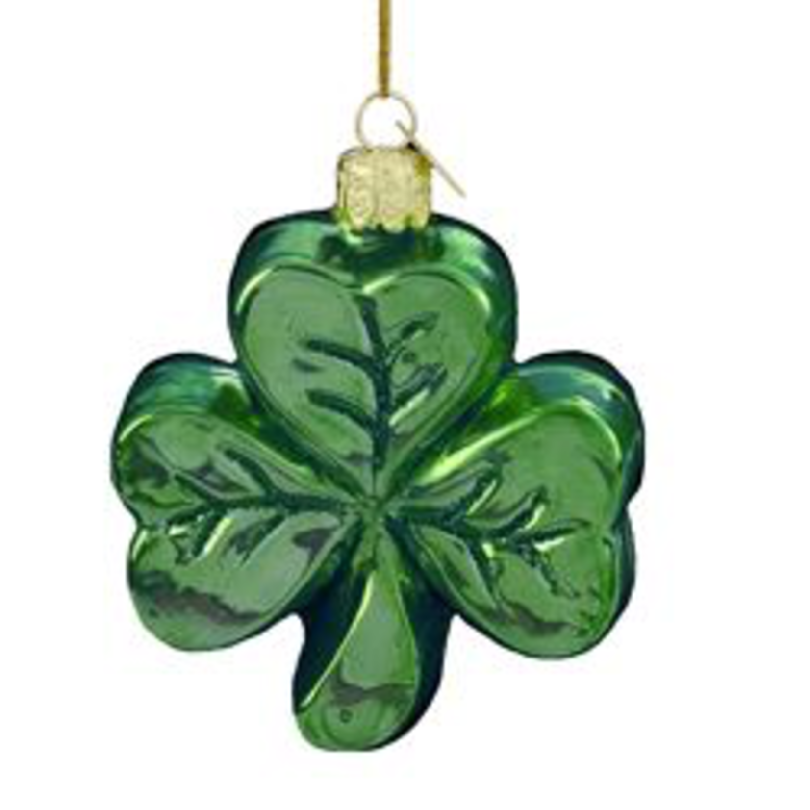 ORNAMENTS GLASS SHAMROCK ORNAMENT