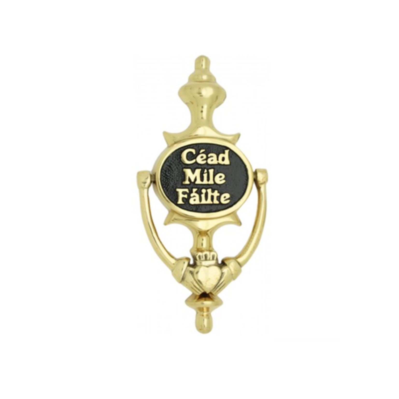 DECOR "CEAD MILE FAITLE" BRASS/BLACK DOOR KNOCKER