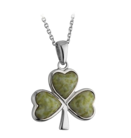 PENDANTS & NECKLACES SOLVAR STERLING & CONNEMARA SHAMROCK PENDANT