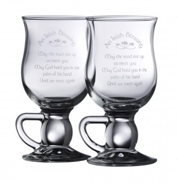 BARWARE GALWAY CRYSTAL IRISH COFFEE GLASSES - Blessing (2)