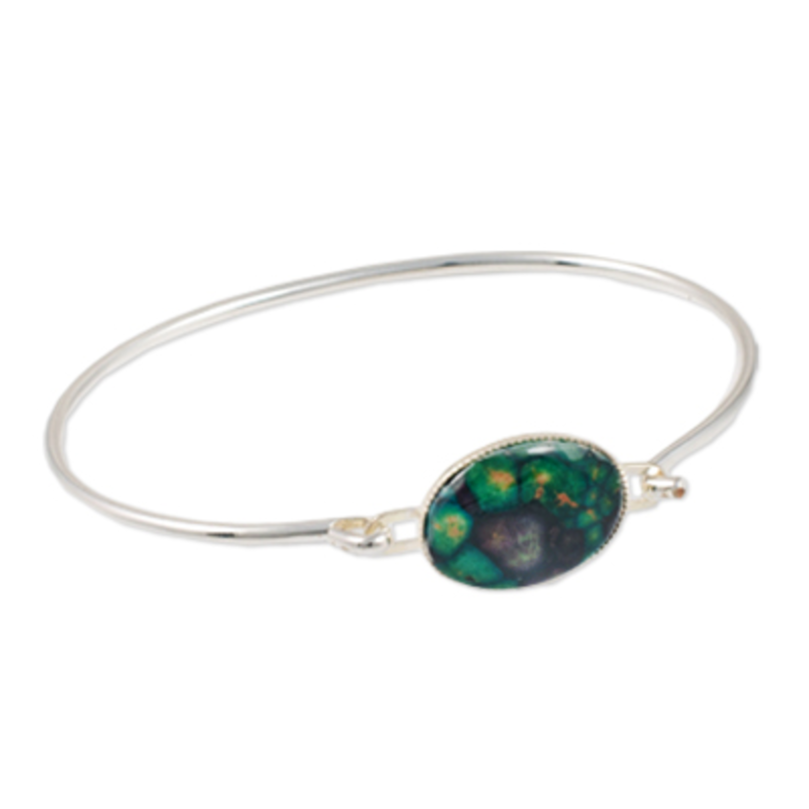 BRACELETS & BANGLES HEATHERGEM OVAL PLATED BANGLE