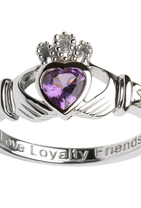 RINGS SHANORE STERLING BIRTHSTONE CLADDAGH RING - JUNE