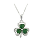 PENDANTS & NECKLACES SOLVAR PENDANT SHAMROCK with GREEN STONES