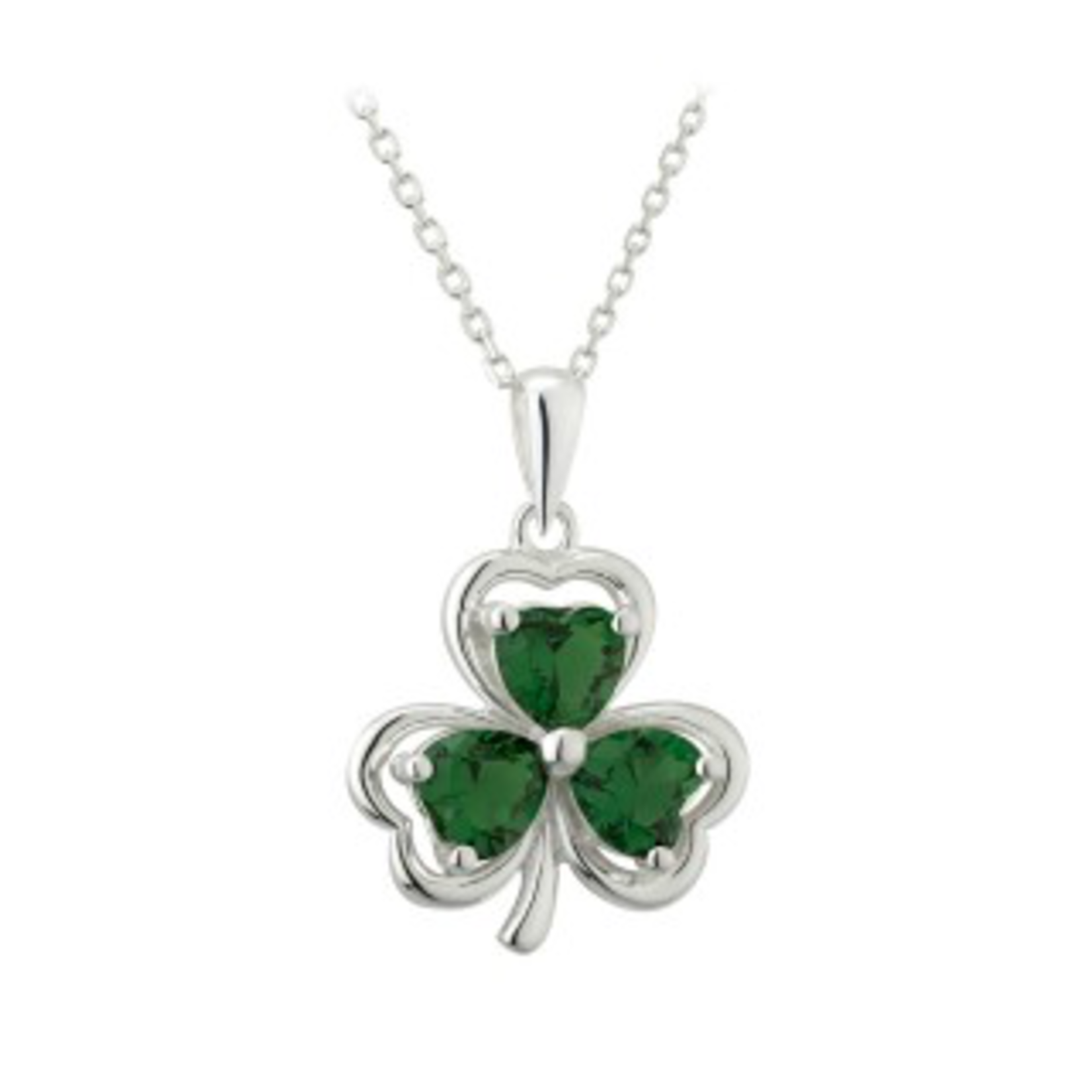 PENDANTS & NECKLACES SOLVAR PENDANT SHAMROCK with GREEN STONES
