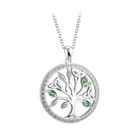 PENDANTS & NECKLACES SOLVAR STERLING CRYSTAL ILLUSION TREE of LIFE PENDANT