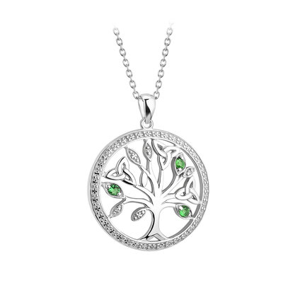 PENDANTS & NECKLACES SOLVAR STERLING CRYSTAL ILLUSION TREE of LIFE PENDANT