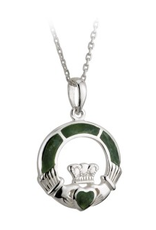 PENDANTS & NECKLACES SOLVAR STERLING & CONNEMARA CLADDAGH PENDANT