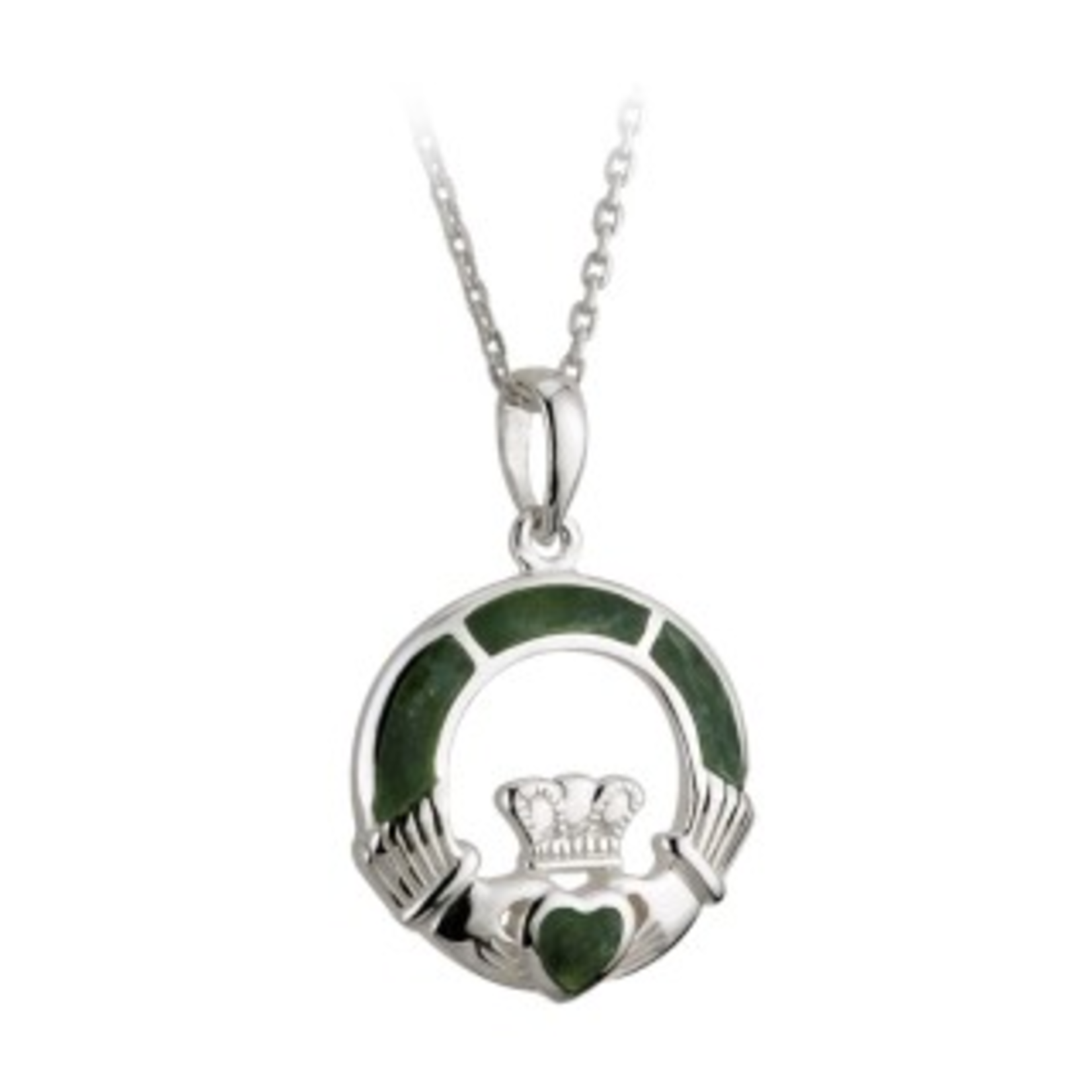 PENDANTS & NECKLACES SOLVAR STERLING & CONNEMARA CLADDAGH PENDANT