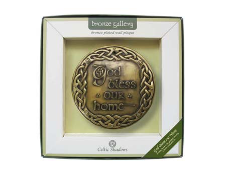 PLAQUES & GIFTS CELTIC BRONZE GALLERY WALL PLAQUE - God Bless Our Home