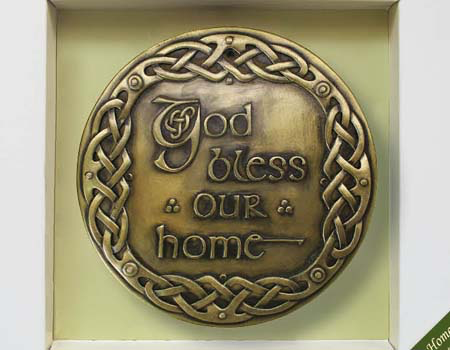 PLAQUES & GIFTS CELTIC BRONZE GALLERY WALL PLAQUE - God Bless Our Home