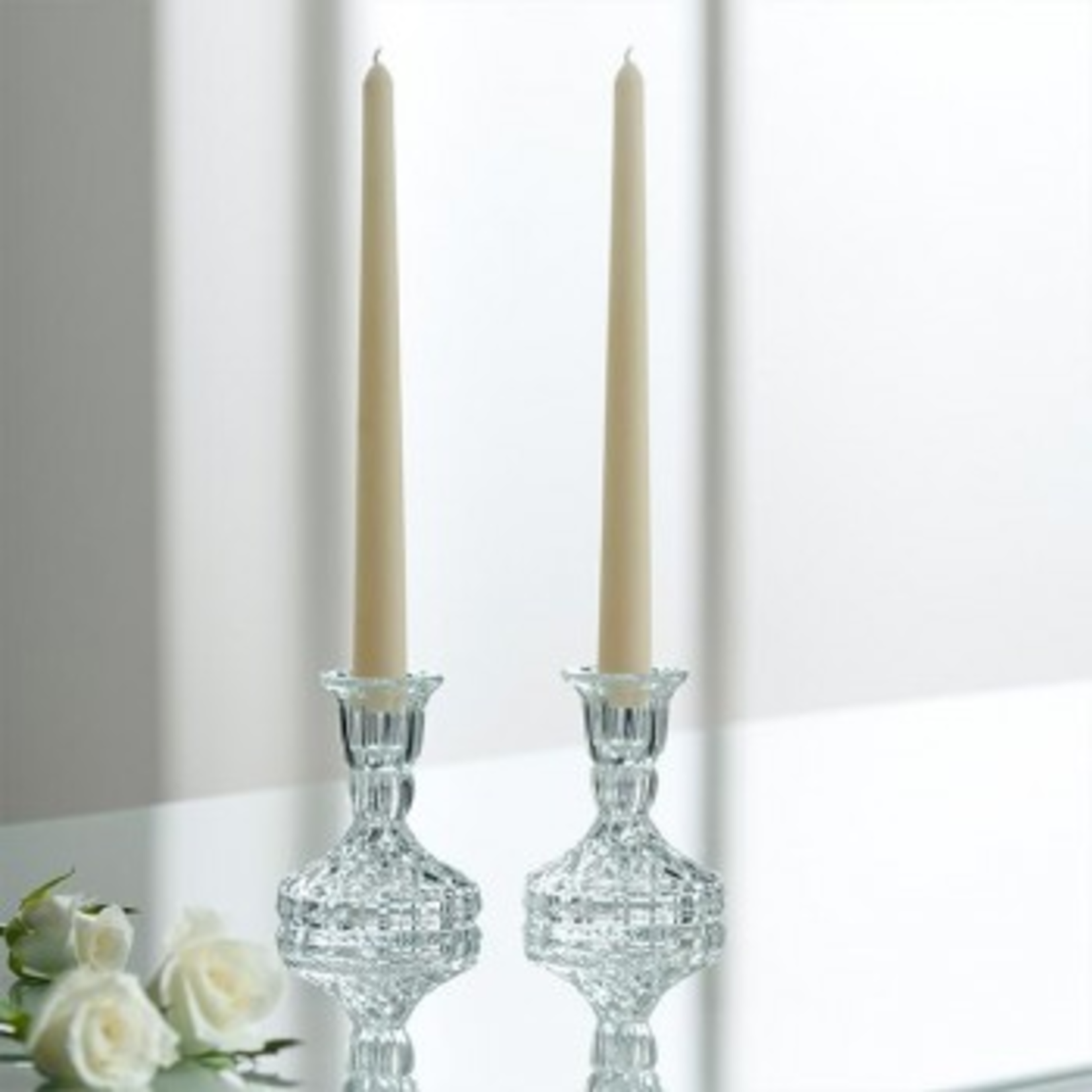 DECOR GALWAY CRYSTAL ASHFORD CANDLESTICK SET - 4in