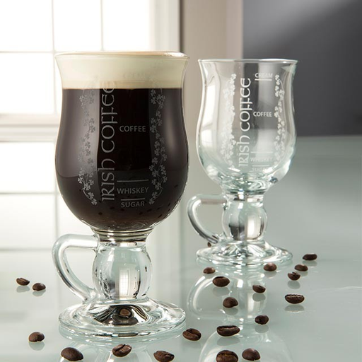 BARWARE GALWAY CRYSTAL IRISH COFFEE GLASSES - Recipe (2)