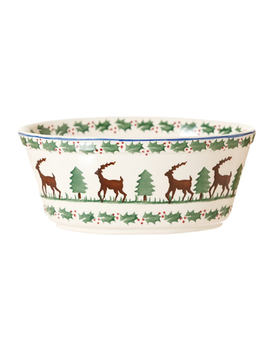 HOLIDAY NICHOLAS MOSSE SMALL OVAL PIE DISH - Reindeer