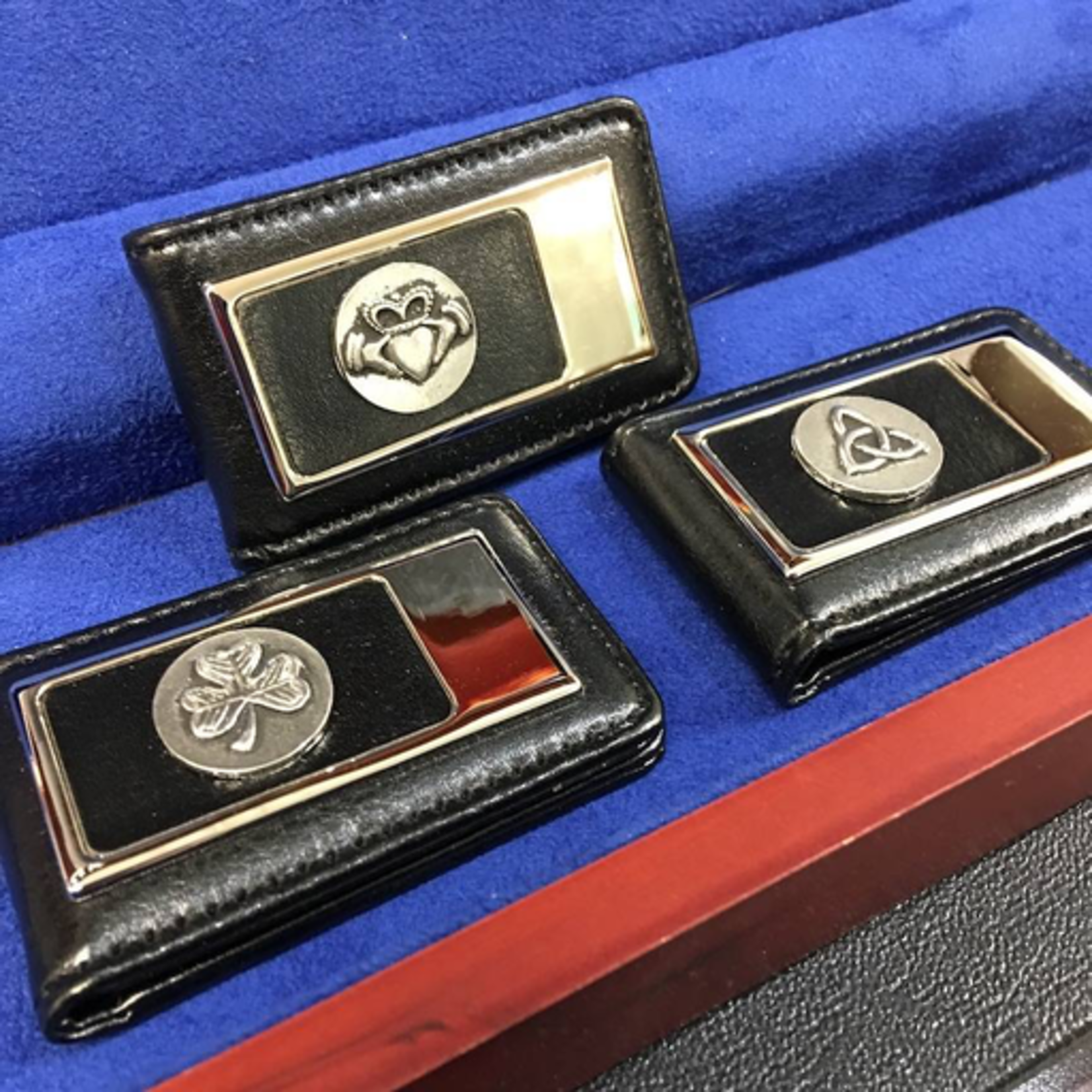 ACCESSORIES MULLINGAR PEWTER LEATHER MONEY CLIP