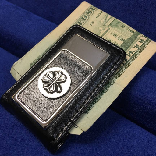 ACCESSORIES MULLINGAR PEWTER LEATHER MONEY CLIP