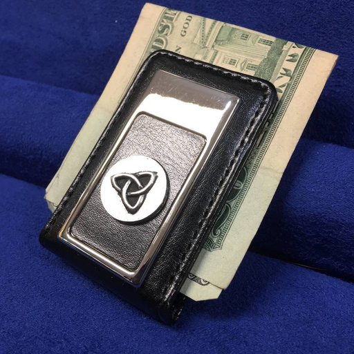 ACCESSORIES MULLINGAR PEWTER LEATHER MONEY CLIP