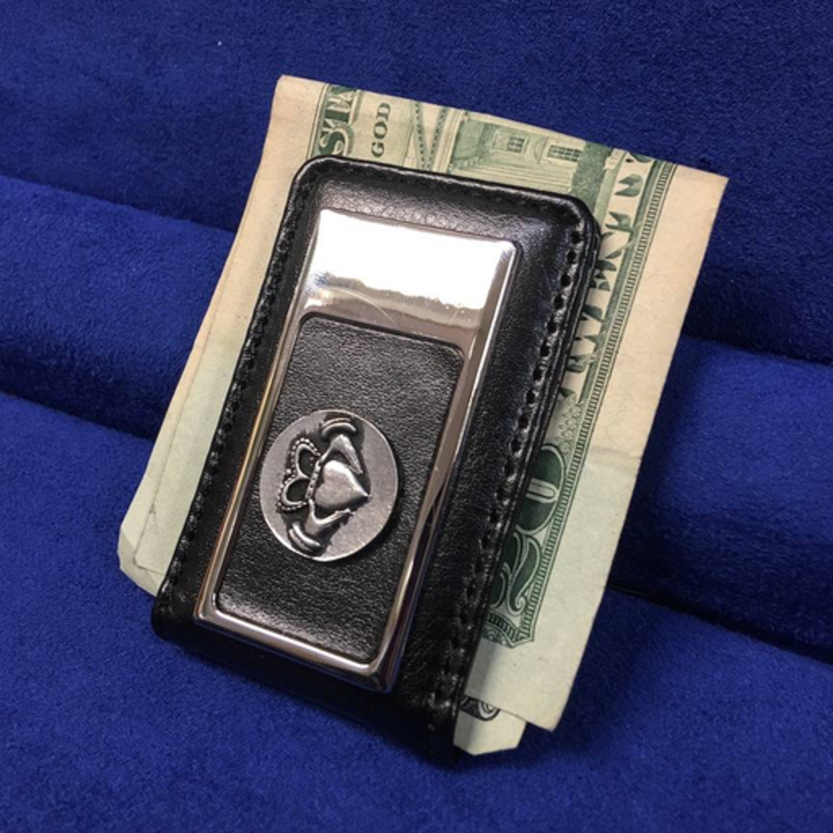 ACCESSORIES MULLINGAR PEWTER LEATHER MONEY CLIP