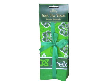 KITCHEN & ACCESSORIES TEA TOWEL - Dancing Shamrocks
