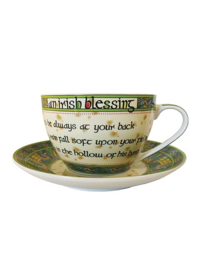 KITCHEN & ACCESSORIES CELTIC WEAVE 'IRISH BLESSING' CUP & SAUCER