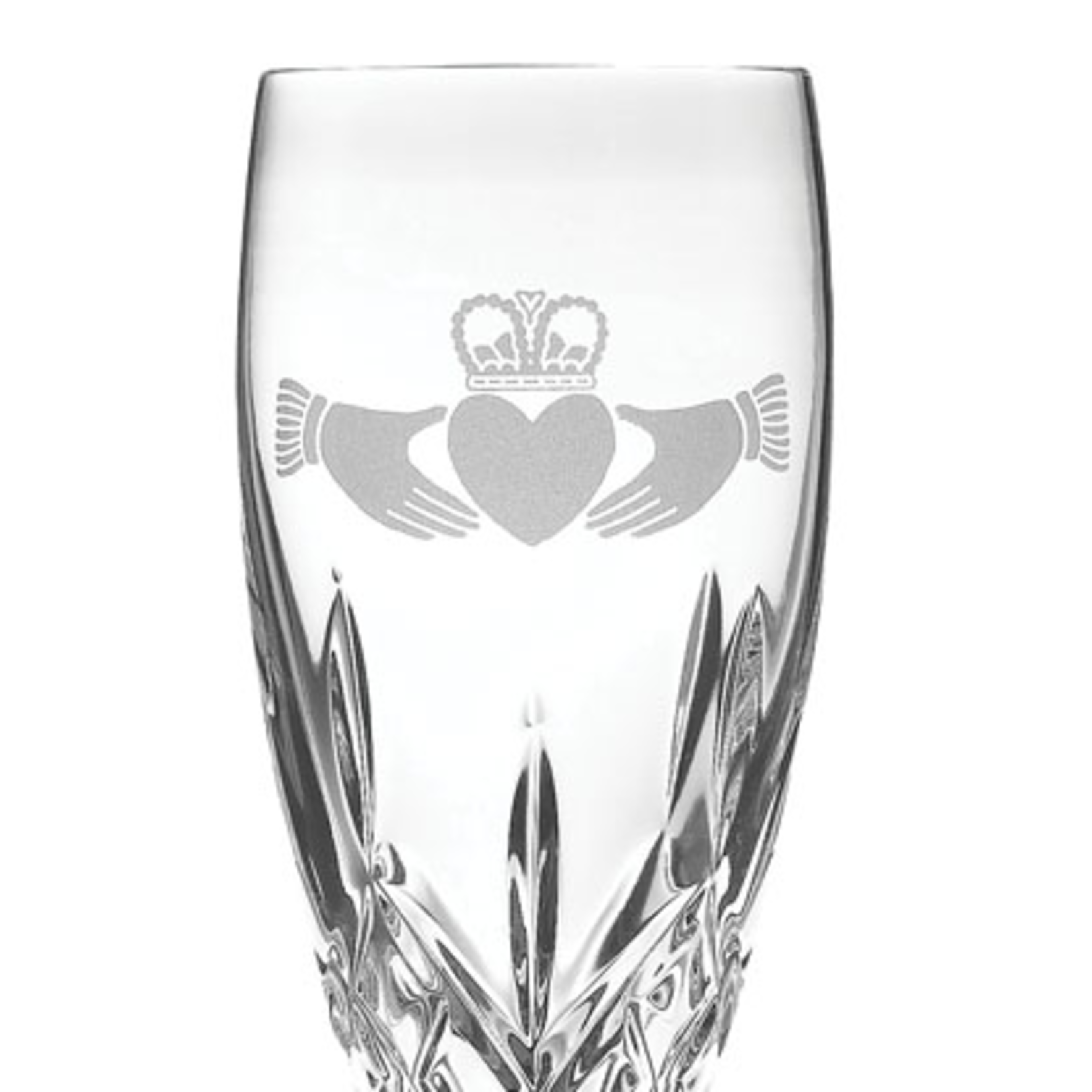 WEDDING GALWAY CRYSTAL FLUTE PAIR - Claddagh
