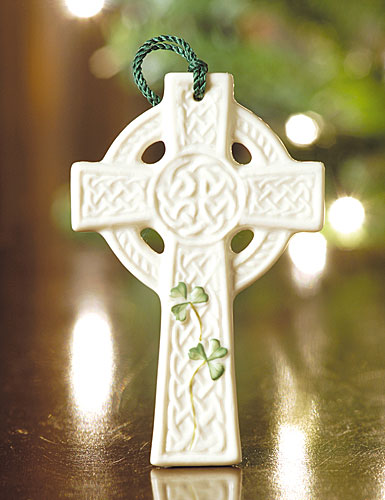 HOLIDAY BELLEEK ORNAMENT - Saint Kieran's Cross