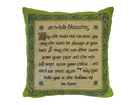 TAPESTRIES, THROWS, ETC. CELTIC WEAVE 18x18 PILLOW - Irish Blessing