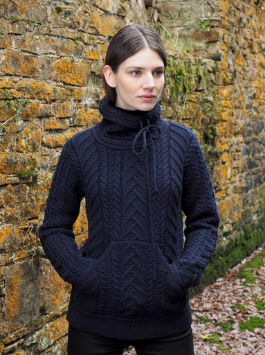 drawstring cowl neck sweatshirt