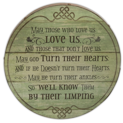 DECOR “LIMPING BLESSING” BARREL PLAQUE