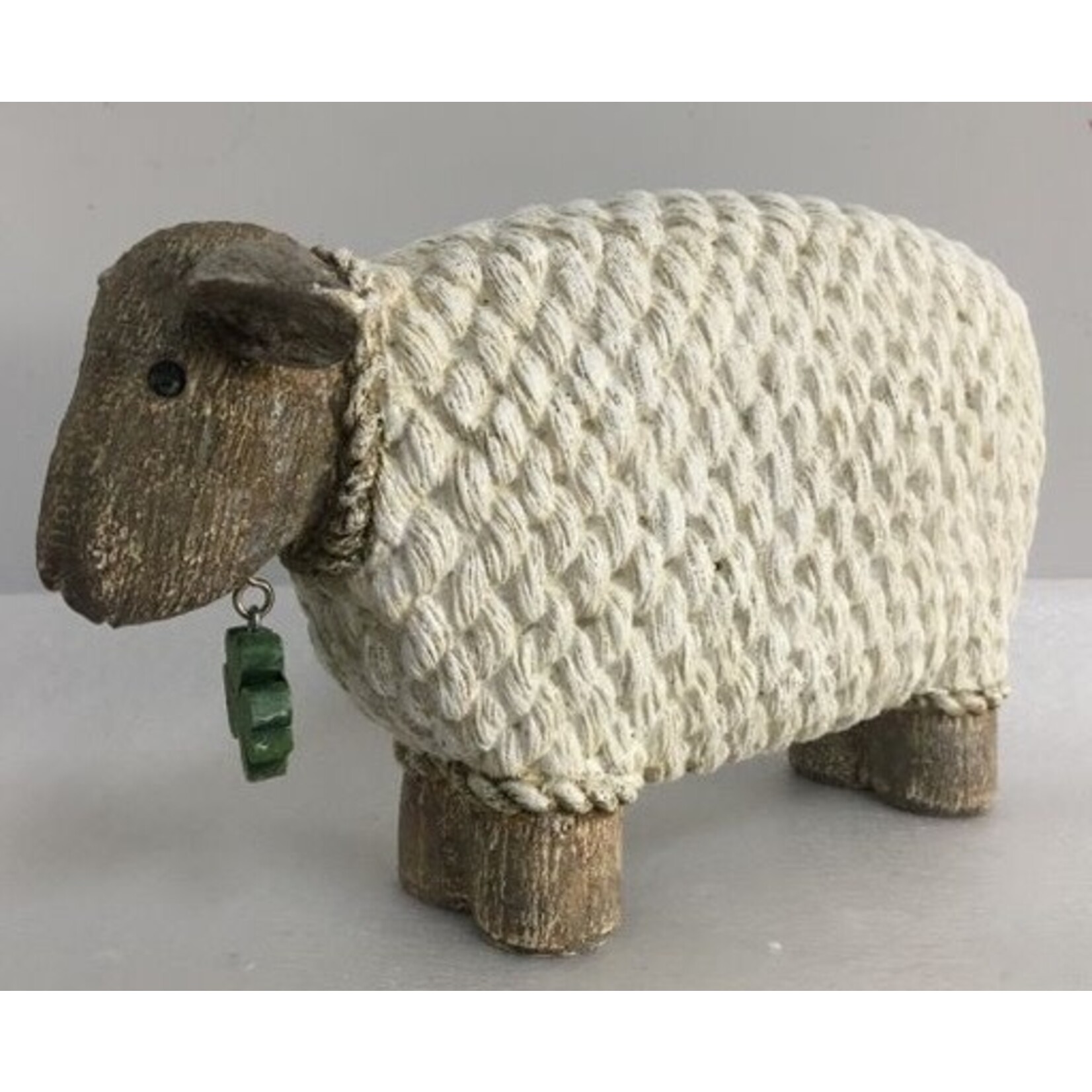 DECOR IRISH SHEEP w SHAMROCK CHARM DECOR