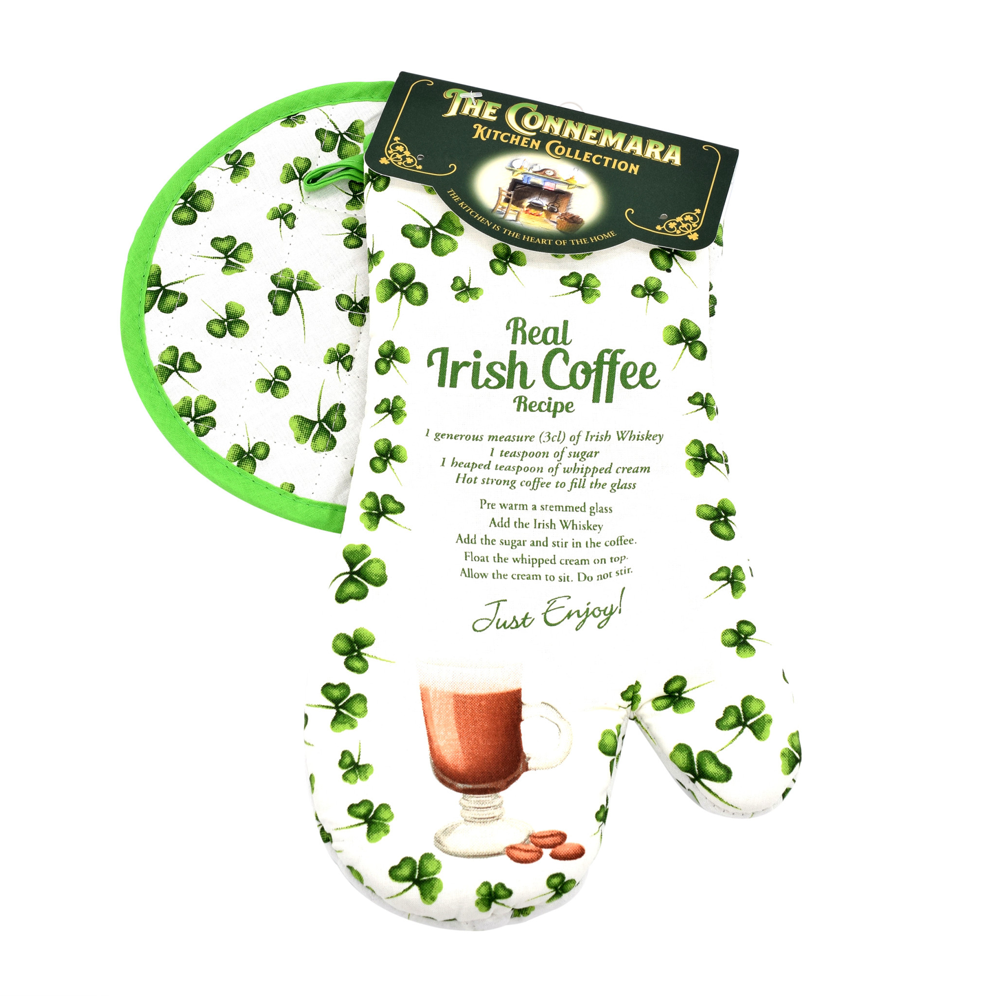 KITCHEN & ACCESSORIES IRISH COFFEE OVEN MITT & POT HOLDER